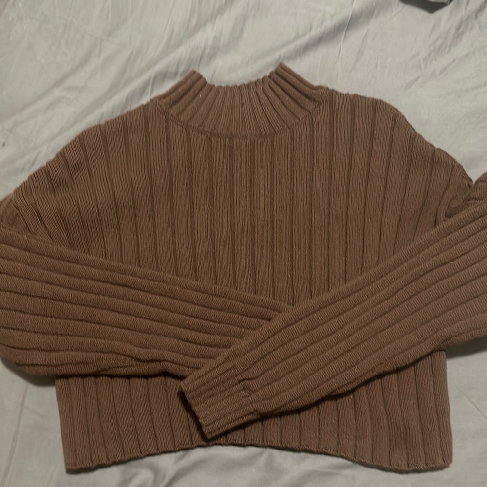 La Hearts Brown Cowl Neck Sweater